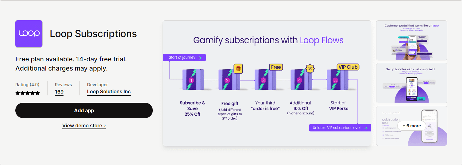 Loop shopify subscription app
