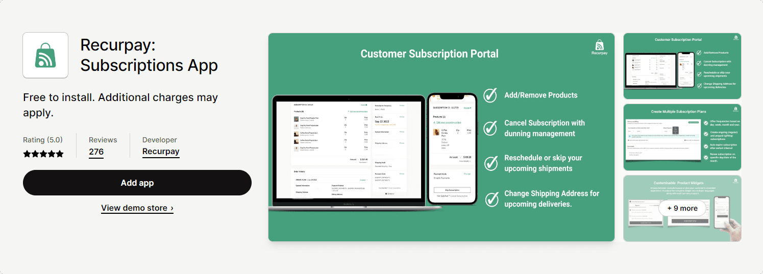 Recurpay shopify subscription app