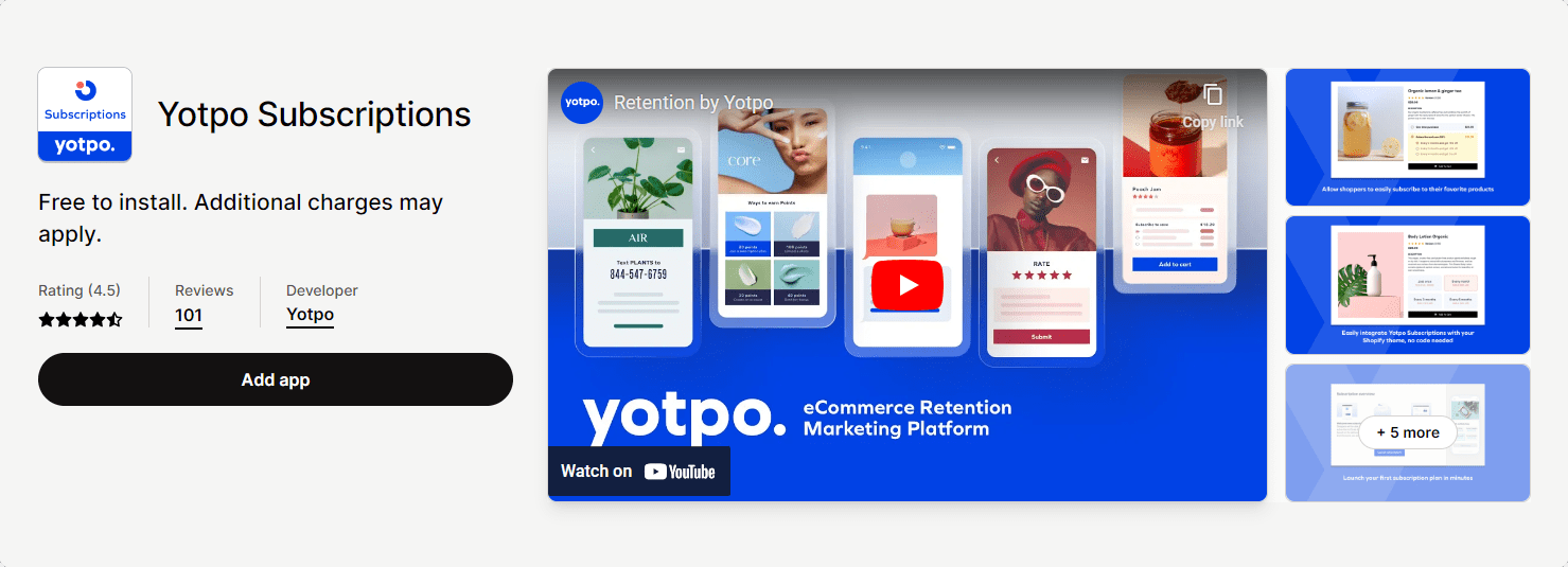 Yotopo shopify subscription app