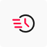 A red and black clock icon on a white background in slack.