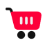 An ecommerce shopping cart icon on a white background.