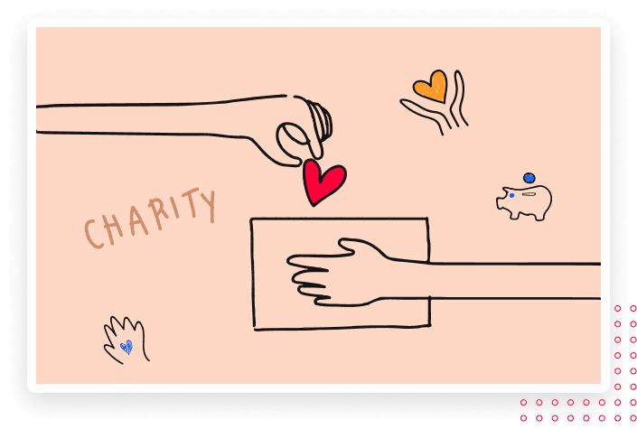 A hand holding an important charity box.
