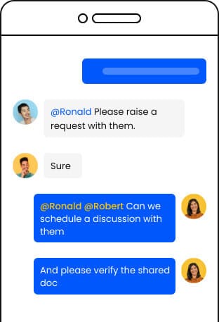 A screenshot of a conversation between two people using shared inbox software.