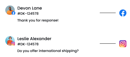Two instagram messages regarding international shipping options.