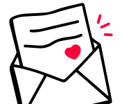 A red heart displayed against a black background in the learning space by desku.