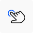 An icon of a hand with a finger on it, created using no code.
