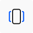 An icon of a phone with blue lines on it, showcasing the futuristic design of a no code ai chatbot.