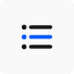 A blue and black icon with a check mark in the middle, no code.