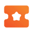 An orange star icon with help desk features on a black background.