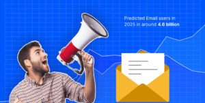 An image of a man with a megaphone and an envelope delivering an email marketing message.