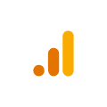 An orange and white icon with a bar graph representing Google Analytics.