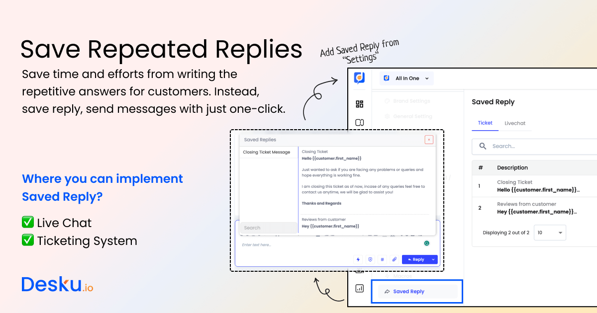 Save replies for frequently used email responses