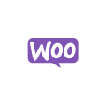 A purple WooCommerce logo with the word woo on it.