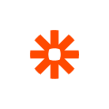 An orange star shaped icon on a white background, integrated with Zapier.