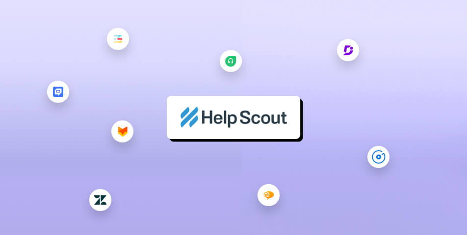 Help scout logo on a purple background, showcasing potential help scout alternatives.