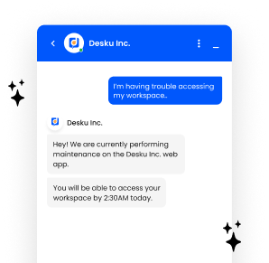 A mobile app offering customer support for deku inc.