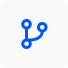 An ai-powered blue icon with a blue circle in the middle, showcasing automation capabilities.