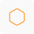 A hexagonal icon with an orange outline, designed using ai technology for automated production.