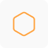 A hexagonal icon with an orange outline, designed using ai technology for automated production.