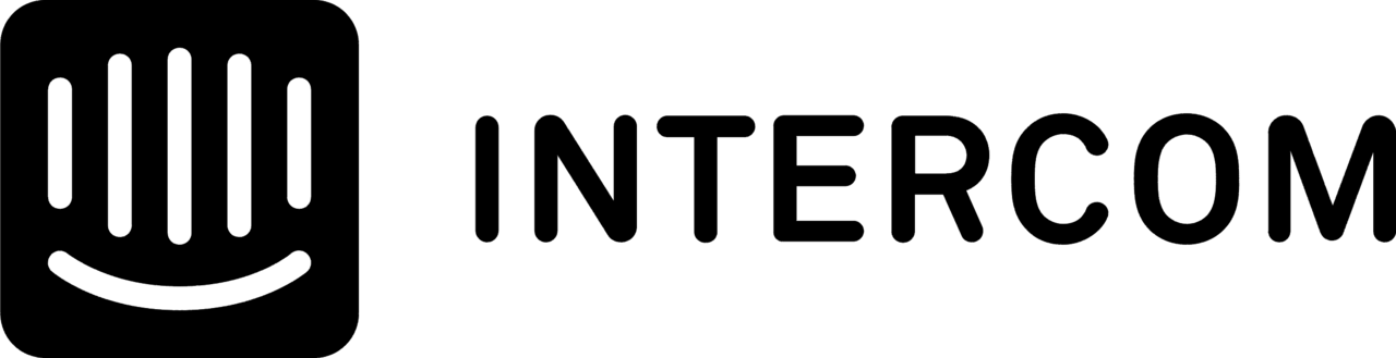 Intercom alternative logo on a black background.