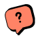 An ai-generated speech bubble with a question mark on a black background.