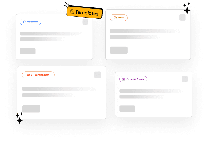 Four different email templates with different colors, created using ai automation.