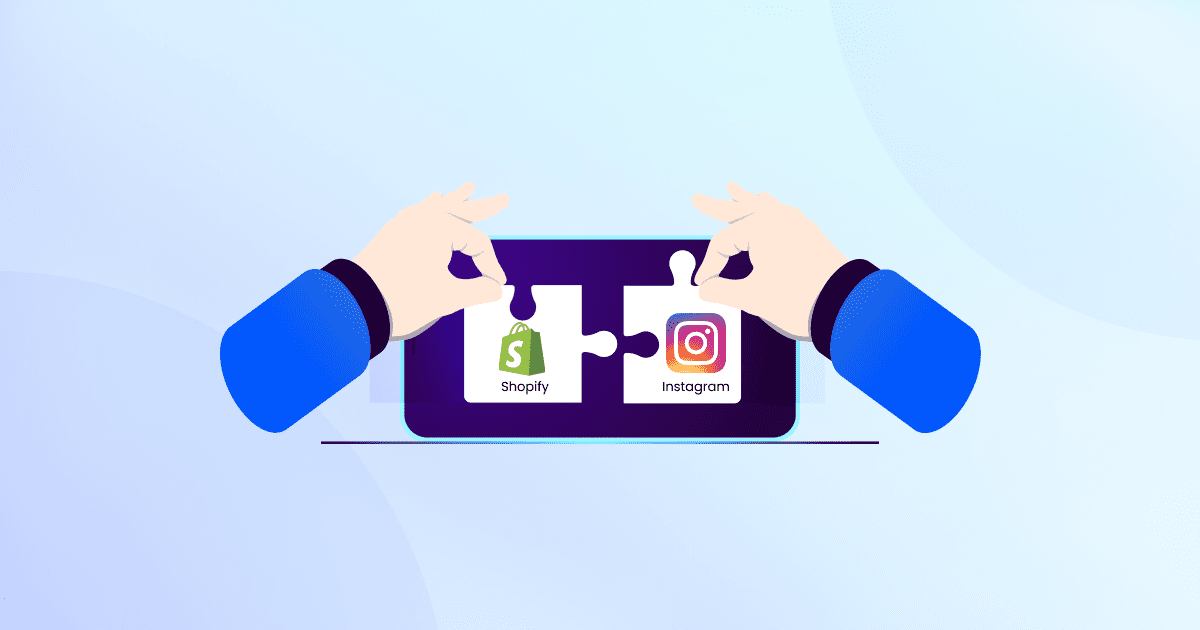 A hand holding an instagram app on a tablet, demonstrating how to link Shopify to Instagram.