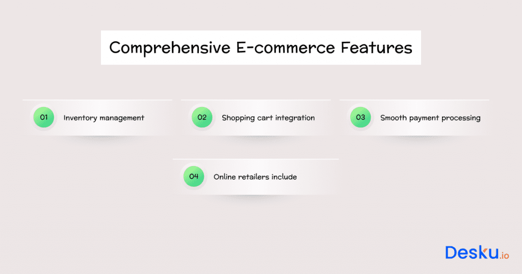 Comprehensive e commerce features