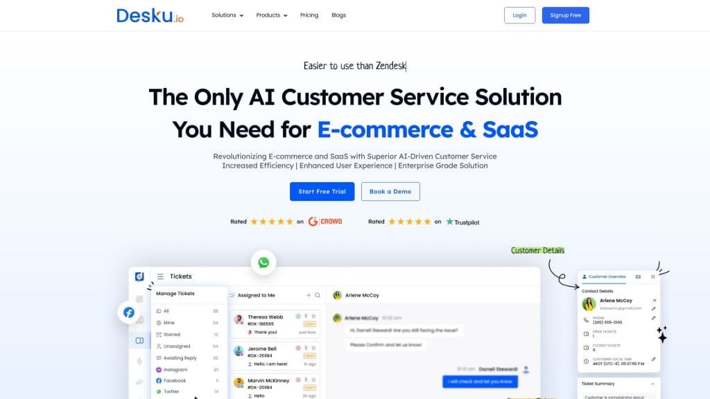 Desku: best ecommerce help desk software for small business