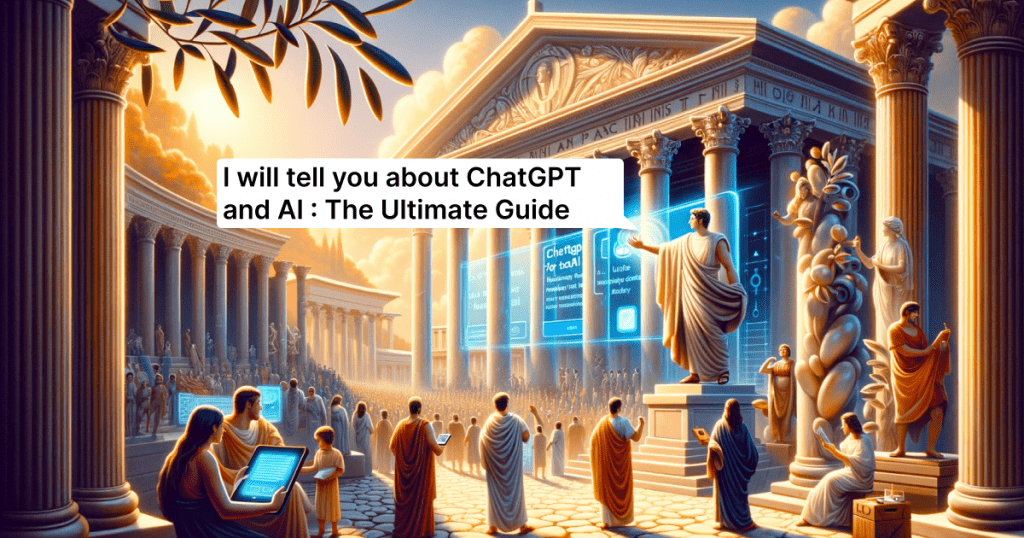 A group of people standing in front of a building with the words tell me about cryptp and a the ultimate guide, powered by chatgpt for saas.