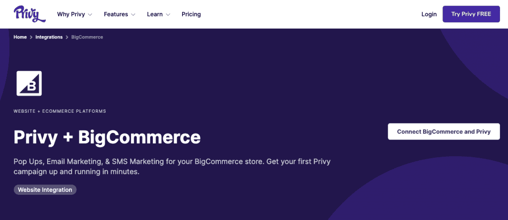The homepage of priy bigcommerce, an ecommerce platform, featuring various apps.