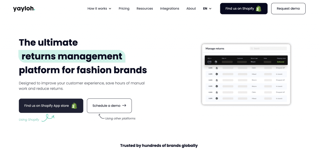 Yoyote - the ultimate return management software for fashion brands in 2024.